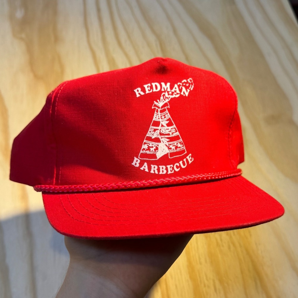 AJ Headwear Redman Barbecue Red Vintage Trucker Hat Snapback Rope Cap